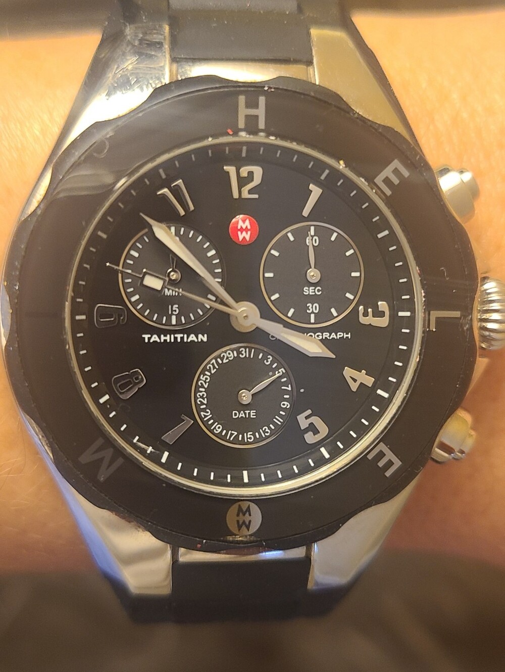 MICHELE Black Tahitian Jelly Bean Watch